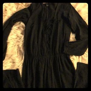 Long Sleeved Lace Up Romper